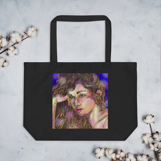 "Wonder" Artwork, Large organic tote bag