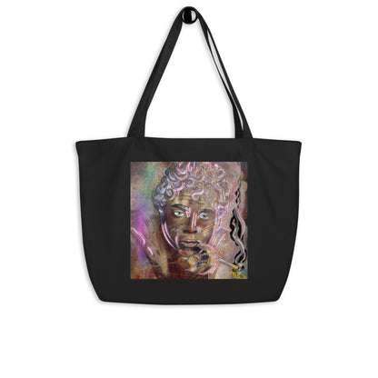 "Smoke" Artwork, Large organic tote bag