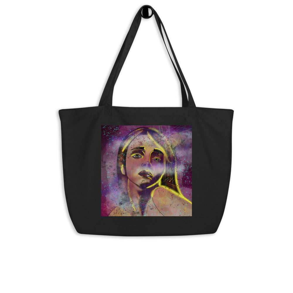 "Lights" Artwork, Large organic tote bag