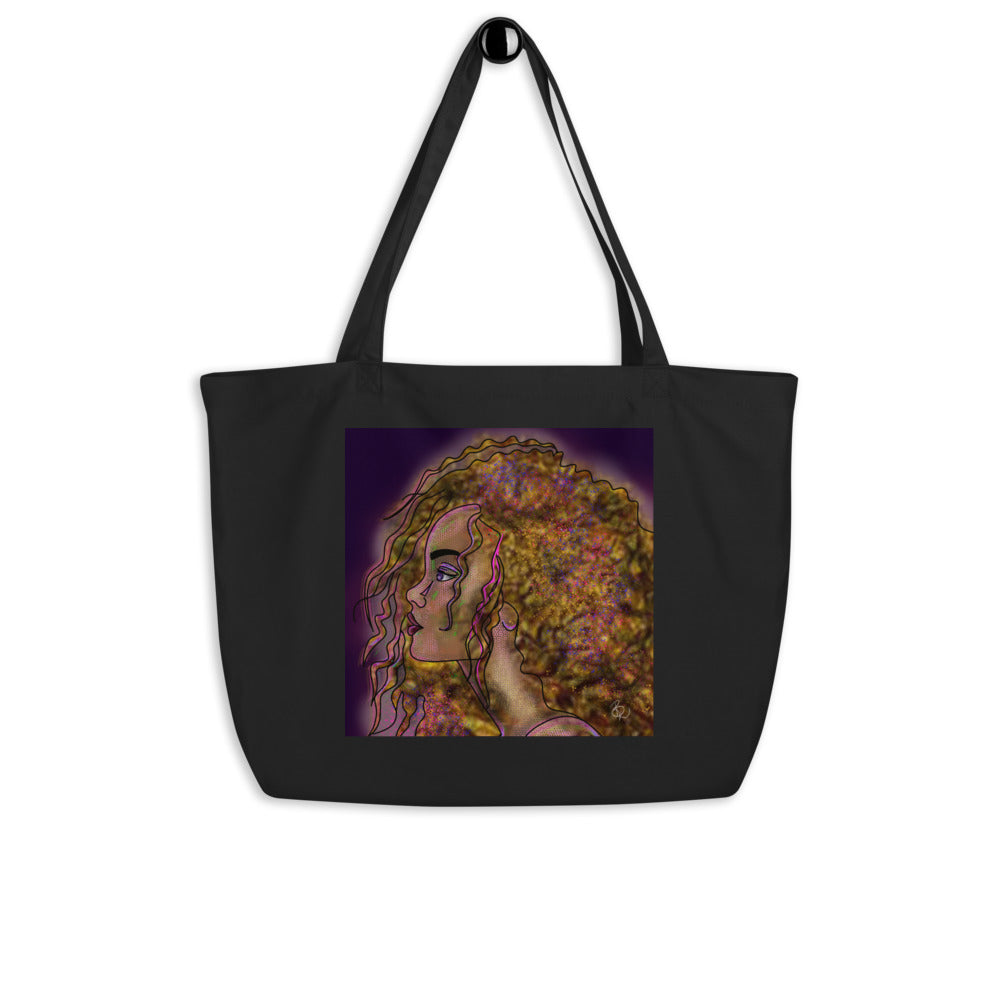 "Golden" Artwork, Large organic tote bag