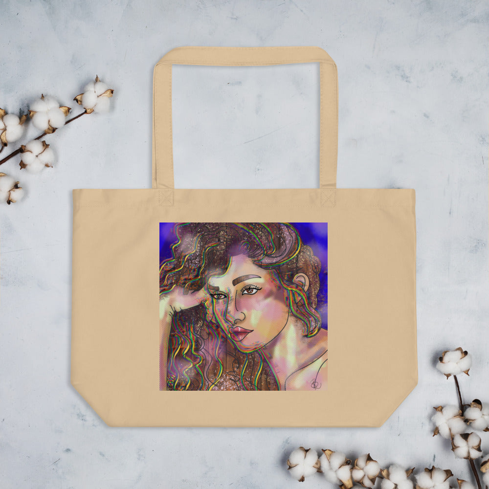 "Wonder" Artwork, Large organic tote bag