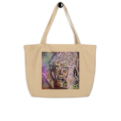 "Smoke" Artwork, Large organic tote bag