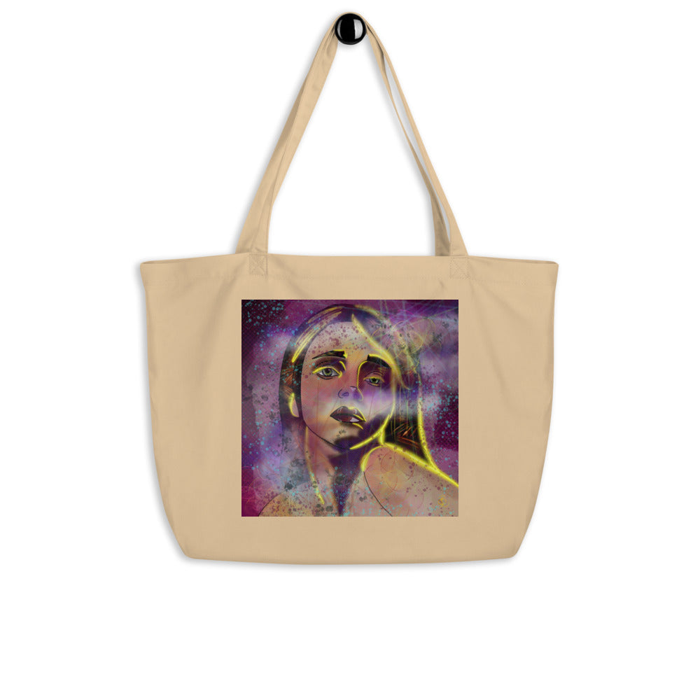 "Lights" Artwork, Large organic tote bag