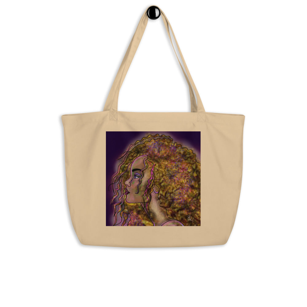 "Golden" Artwork, Large organic tote bag